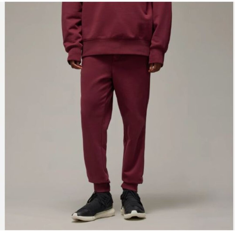 Y-3 French Terry Pants with Cuffs IV5572 Burgundy Joggers adidas Men's Size S
